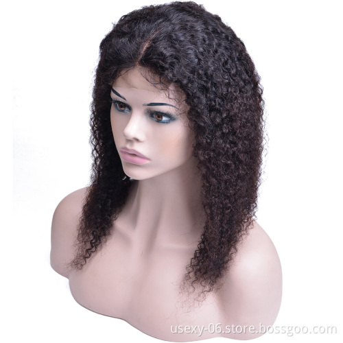 Brazilian Hair 100 Original 150 Density Kinky Curly 4x4 Lace Closure Wigs Human Hair